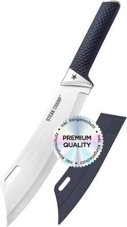 Кухонний ніж для стейків Steak Champ BBQ Pro 22 см, з гострим лезом із високоякісної сталі, ручне заточування, антиковзна ручка