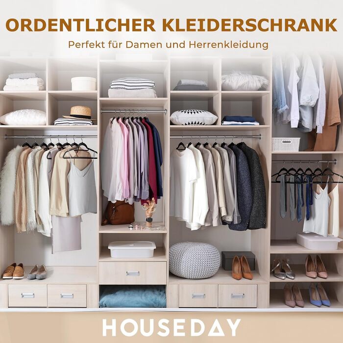 В'язки для одягу HOUSE DAY, 30 шт., преміум-якість, велюрові, обертаються на 360°, для сорочок, костюмів, светрів, штанів (Чорний, 60 шт.)