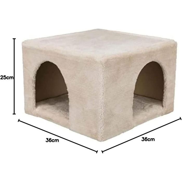 Будиночок-лежанка для кроликів TRIXIE Kuschelhöhle з двома виходами, бежевий, 36 x 25 x 36 см