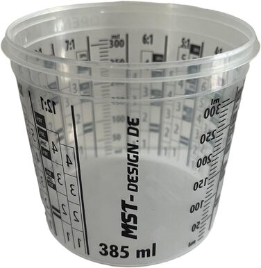 200 x Mixing Cups 385 ml (0.385 L) | Mixing Container | Measuring Cup Mixing Cup from MST-Design | Mixing Paint and Lacquer | Cup with Scale | Painting, Lacquer, Lacquering Accessories