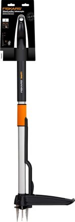 Телескопічний видаляч бур'янів Fiskars Smart-Fit 1-1,19 м, нержавіюча сталь, пластиковий руків'я, чорний/помаранчевий, 1020125