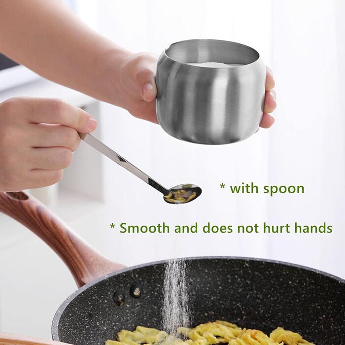 Набір контейнерів для цукру, спецій та солі з кришкою та ложкою | Edelstahl Zuckerdose