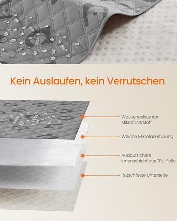 Водонепроникний килимок для собак Feandrea, 178 x 76 см, захист для авто, диванів, машинне прання, антиковзаюча підкладка, стеганий дизайн, тауновий (PPB025G01)