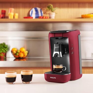Philips Senseo Maestro Coffee Pad Machine with Coffee Strength Selection and Memory Function, 1.2 Liter Water Tank, Eco Product, Color: Red (CSA260/90)