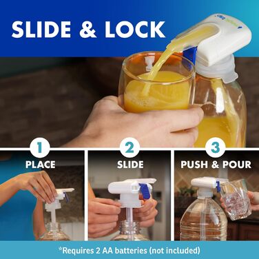 The Magic Tap Automatic Drink Dispenser – Hands-Free Drink Dispenser for Refrigerator – Perfect for Milk, Juice – Gifts for Women & Men – 1 Pack, White