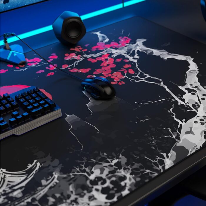 Килимок для миші Titanwolf XXXL 1200x600mm з мотивом Японського живопису (чорний)