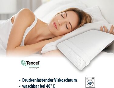 Ортопедична подушка для шиї Jekatex Sleepy 35x70x9 см, в'язкопружна піна, Tencel