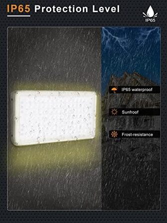 Ankishi LED Floodlight Outdoor, IP65 Waterproof, Super Bright 6500K Cool White Outdoor Light 30000LM Outdoor Floodlight Spotlights for Sports Field Garage Garden Backyard (Warm White, 4 PACK 100W)