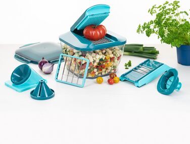 Набір для нарізки овочів Genius Nicer Dicer Chef Professional 18-ти частинний, ручний, з контейнером 5.2L, спіралізатор, для кухні