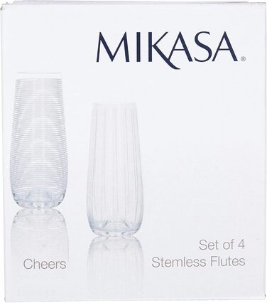 Набір келихів для шампанського MIKASA Cheers Kristall, 4 шт., 250 мл, оригінальний дизайн