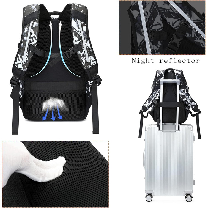 Шкільний рюкзак для хлопчика та дівчинки-підлітка, водонепроникний, 5-13 клас, 8-16 років, сірий