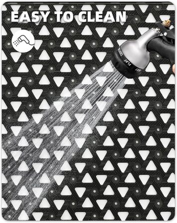 Килимок примітивний вуличний COLOR&GEOMETRY з дренажем, 48.5x75 см, чорний — вологостійкий та протиковзкий килимок для входу, тераси та балкона