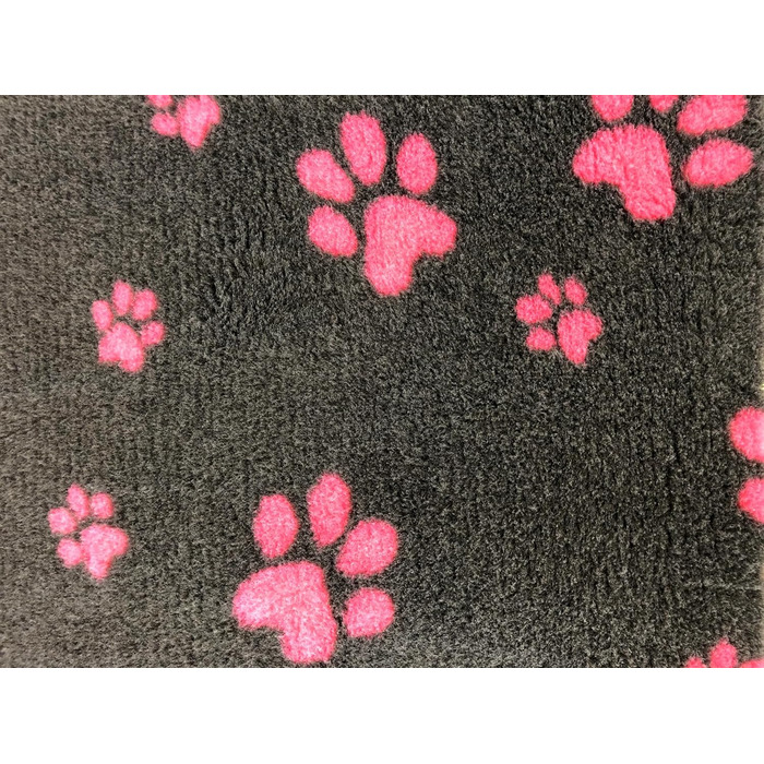 Килимок для собак Elropet Vetbed - преміум якість, 22 мм, для малих та великих собак. Розміри S/M/L (M 100x80 см, темно-сірий + рожева лапка)