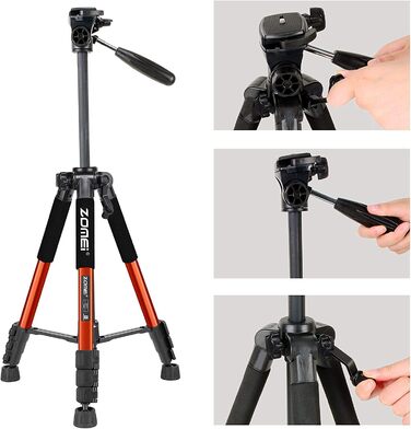 Штатив ZOMEI Q111 для камери та смартфона, алюмінієвий, 47-140 см (Orange)