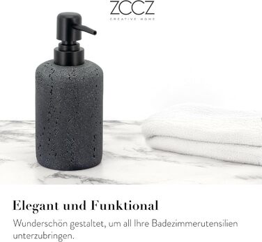 Набір для ванної кімнати ZCCZ 6 предметів: органайзер для зубних щіток, дозатор мила, мильниця, підставка для косметики та ватних паличок. Елегантний декор у мармуровій стилі, пісочний колір (чорний, 4 шт.)