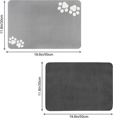 Підкладка під миску для собак та котів, нековзна, чорна 40x60 см. Швидковисихаюча, легко миється. Підкладка для годівниці для тварин