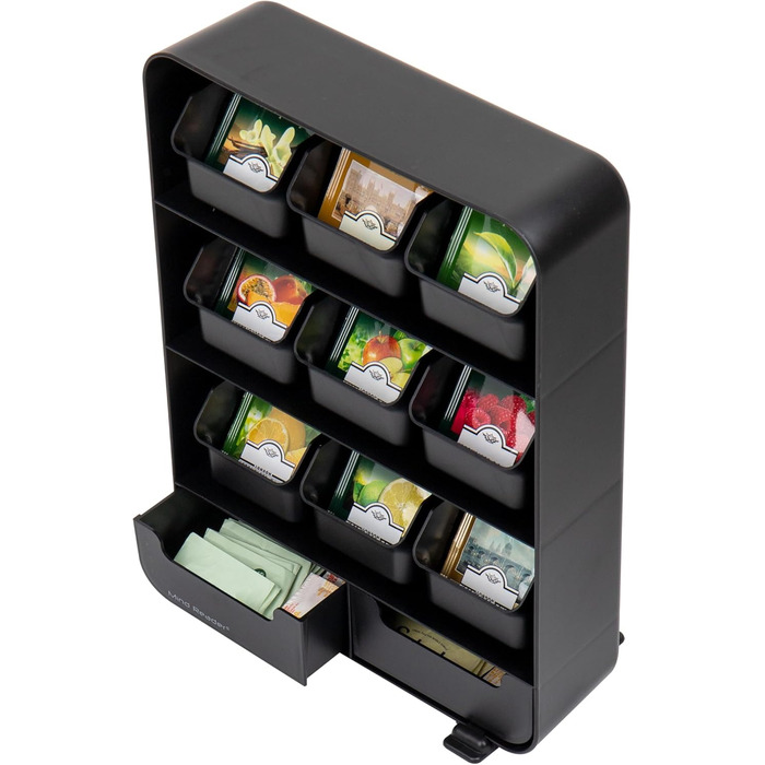 Підставка та органайзер для чайних пакетиків Mind Reader 'Baggy' - 180 пакетиків, чорний