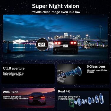 Відеореєстратор Auto Dashcam 4K з GPS, WiFi, G-сенсором та циклічною записом. В комплекті SD карта 64GB.