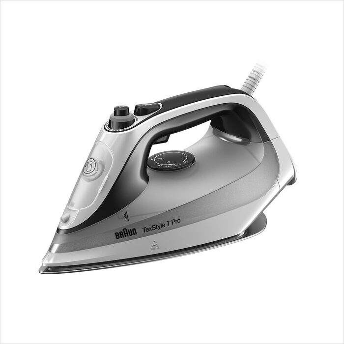 Braun TexStyle 7 Pro Steam Iron SI 7149 WB - Iron with Freeglide 3D Soleplate, Vertical Steam, 2900 Watt, White/Black Black/White