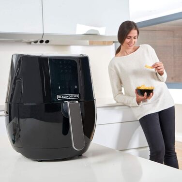 Фритюрниця BLACK+DECKER BXAF6500E, 1600W, 3.5л, 8 програм, з вікном, 80-220ºC