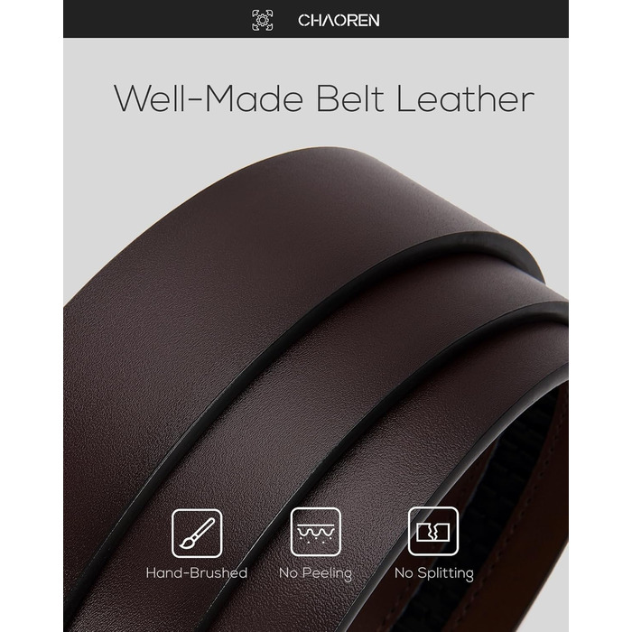 Чоловічий шкіряний ремінь CHAOREN з автоматичною пряжкою, 35 мм, без дірок, розмір 90-100 см