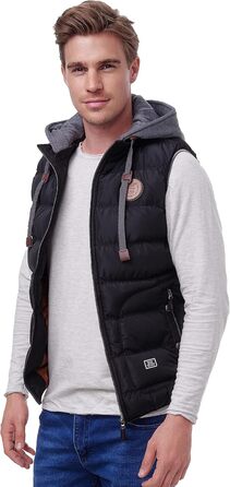Чоловіча тепла жилетка Backrock Sim-Fit з відстібаною капюшоном та стійким коміром. Степлена жилетка, чорна, розмір L
