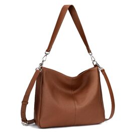 Сумка жіноча шкіряна Befen Shopper Hobo середнього розміру, коричнева (A-braun) з 2 ремінцями