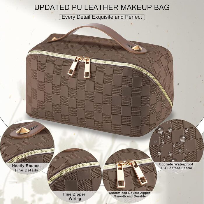 Косметичка для подорожей жіноча, велика місткість, з PU шкіри, органайзер для макіяжу, культбагаж, косметичка для подорожей, аксесуари для подорожей, жіноча