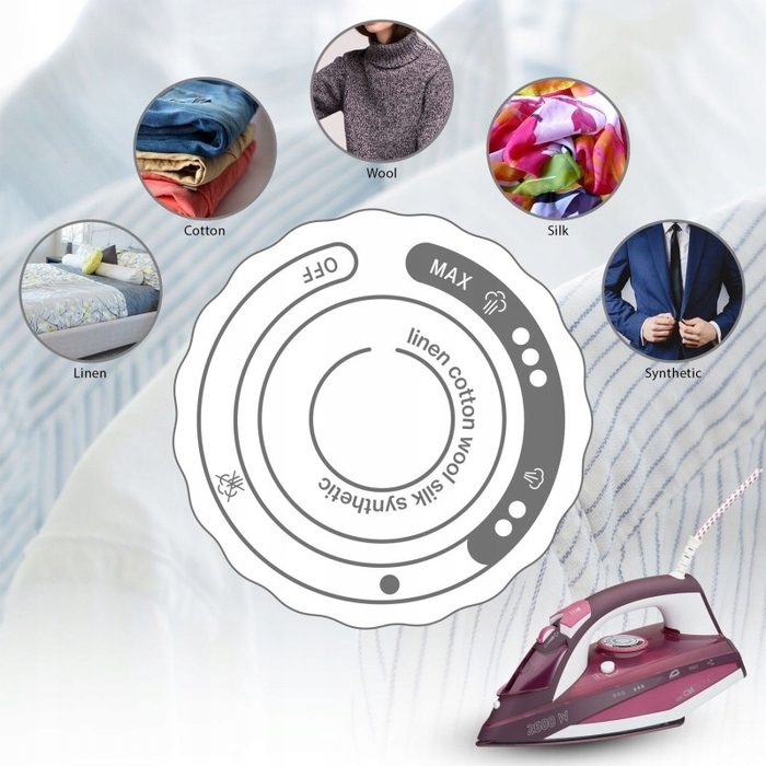 Парова праска Clatronic DB 3705, 2600 Вт, фіолетова