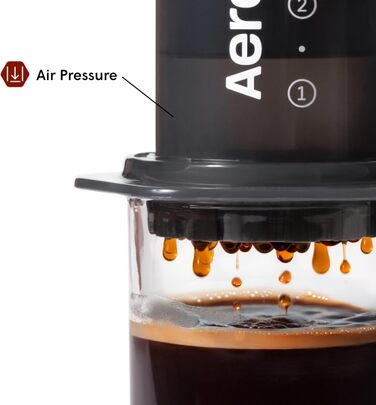 AeroPress Original: портативна кавомашина для еспресо та кави, сірий колір, стандартна комплектація