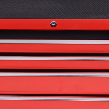 DURHAND Tool Chest, 2 small & 5 large drawers, steel, up to 150 kg, 69 x 33 x 75 cm, Red