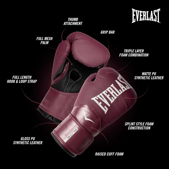 Боксерські рукавички Everlast Elite Prostyle для жінок, 12oz, фіолетовий