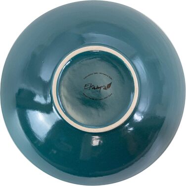 Набір посуду Elama Rund з глазурованого фарфору, рельєфний, 16 предметів, океаново-блакитний та зелений