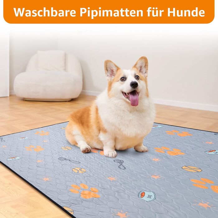 Багаторазові пелюшки для цуценят, 2 шт. - супер вбираючі пелюшки PIPI для собак, неслизькі тренувальні пелюшки для собак для диванів, вольєрів або автокрісел 76x81 см (2 шт.)
