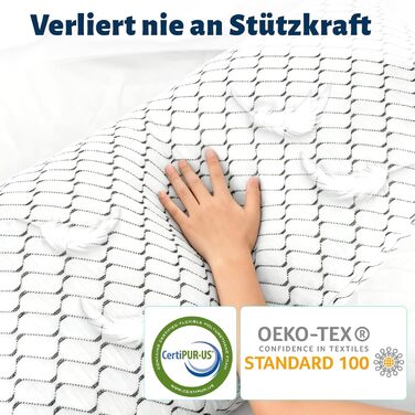 Подушка з піни Memory Foam для сну, охолоджуюча, ортопедична для бокового сну (40x80 см, сіра хвиля)
