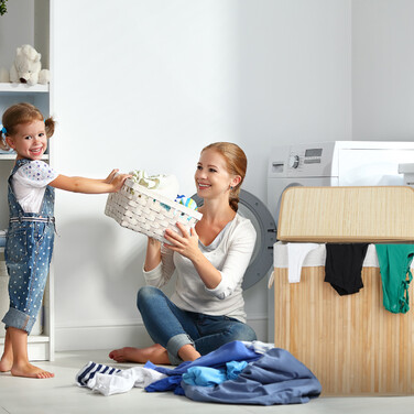 Relaxdays Bamboo Laundry Basket with 3 Compartments