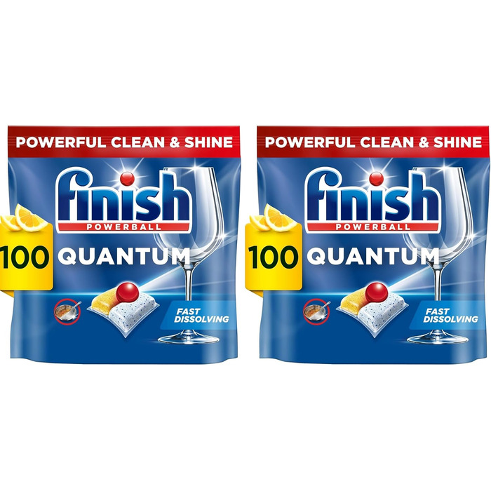 Таблетки для посудомийних машин Finish Powerball Quantum Ultimate, 100 шт (2 упаковки по 50 шт)