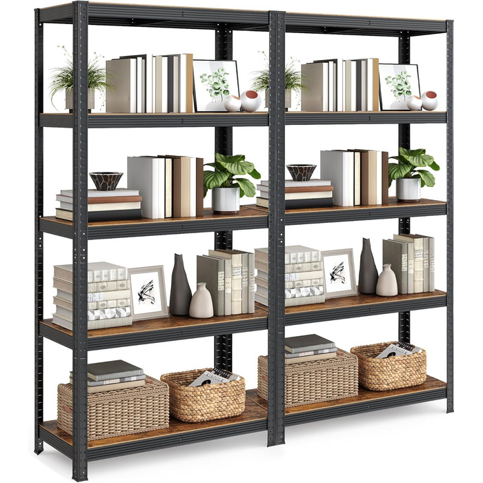 SONGMICS 2-Tier Industrial Bookshelf & Storage Rack - 40 x 90 x 180 cm