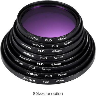 Набір фільтрів для об'єктива Andoer 72mm: UV, CPL, FLD, ND (ND2, ND4, ND8) з чохлом, кришками, тримачем та блендами