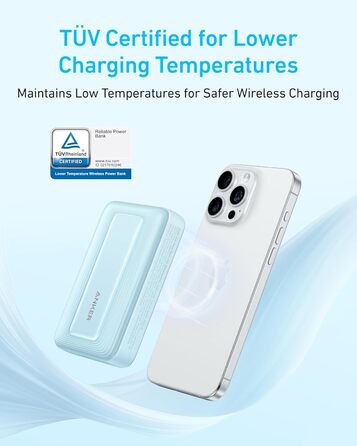 Anker Zolo Powerbank магнітна, 10000mAh, 30W, бездротова зарядка, для iPhone 17/16/15, AirPods, чорна