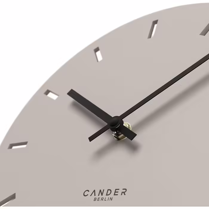 Cander Berlin MNU 2530 P Wall Clock Silent Ticking 30 cm Analog Kitchen Living Room Modern Vintage Warm Gray MDF