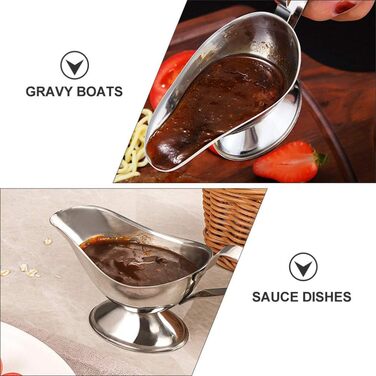 UPKOCH 3-Piece Stainless Steel Saucepan, Sauce Dish, Sauce Bowl, Sauce Pot, Sauce Jug, Small Milk Jug, Dessert Bowl, Sauce Bowl for Roasts, Juices, and Sauces