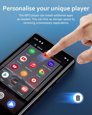 MP3 плеєр AGXOV з Bluetooth та WiFi, Android 4.02