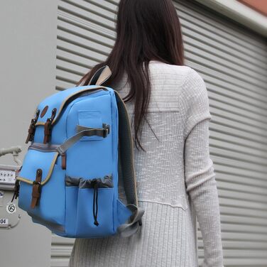 Рюкзак для камери GoPro, DSLR: рюкзак для фотоапарата, для подорожей, з відділенням для ноутбука та штатива, водовідштовхуваний, (Bleu)