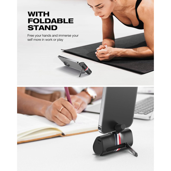 Power Bank VIYISI 5000mAh 20W PD з бездротовою зарядкою та LED-дисплеєм, для iPhone 14/12/11/X/8 та інших, білий/чорний