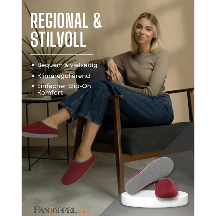 Фетрові домашні тапочки Pantoffelmann: стильні, теплі, дихаючі (36-48)