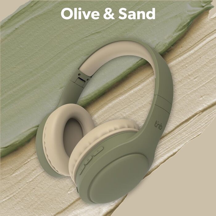 Бездротові навушники T'nB, складні, з пасивною шумоізоляцією, Bluetooth, стерео, мікрофон, до 30 годин роботи, зелені