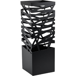 Dönges Maxi Metal Umbrella Stand with Drip Tray & Hooks - Space-Saving, Elegant Black - Ideal for Entryway & Foyer Decoration