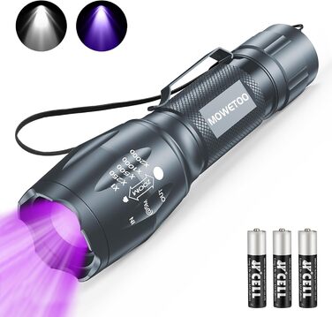 Ліхтар UV 2 в 1 з детекцією фальшивих грошей та тварин, 395nm, 4 режими, 40W, сірий