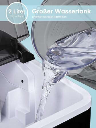 2024 Ice Maker Winner - 14kg Capacity, Fast Ice Production, Quiet Operation, 120W with Scoop & Basket - Compact Ice Maker for Home & Office (Black)